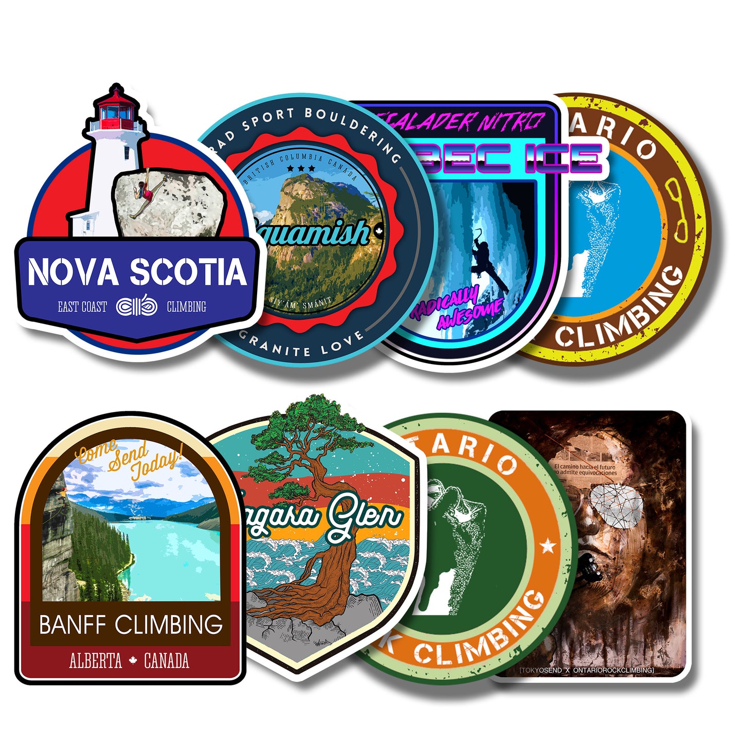 Best of Canada Rock Climbing Stickers - Ontario, Squamish, Banff, and More!