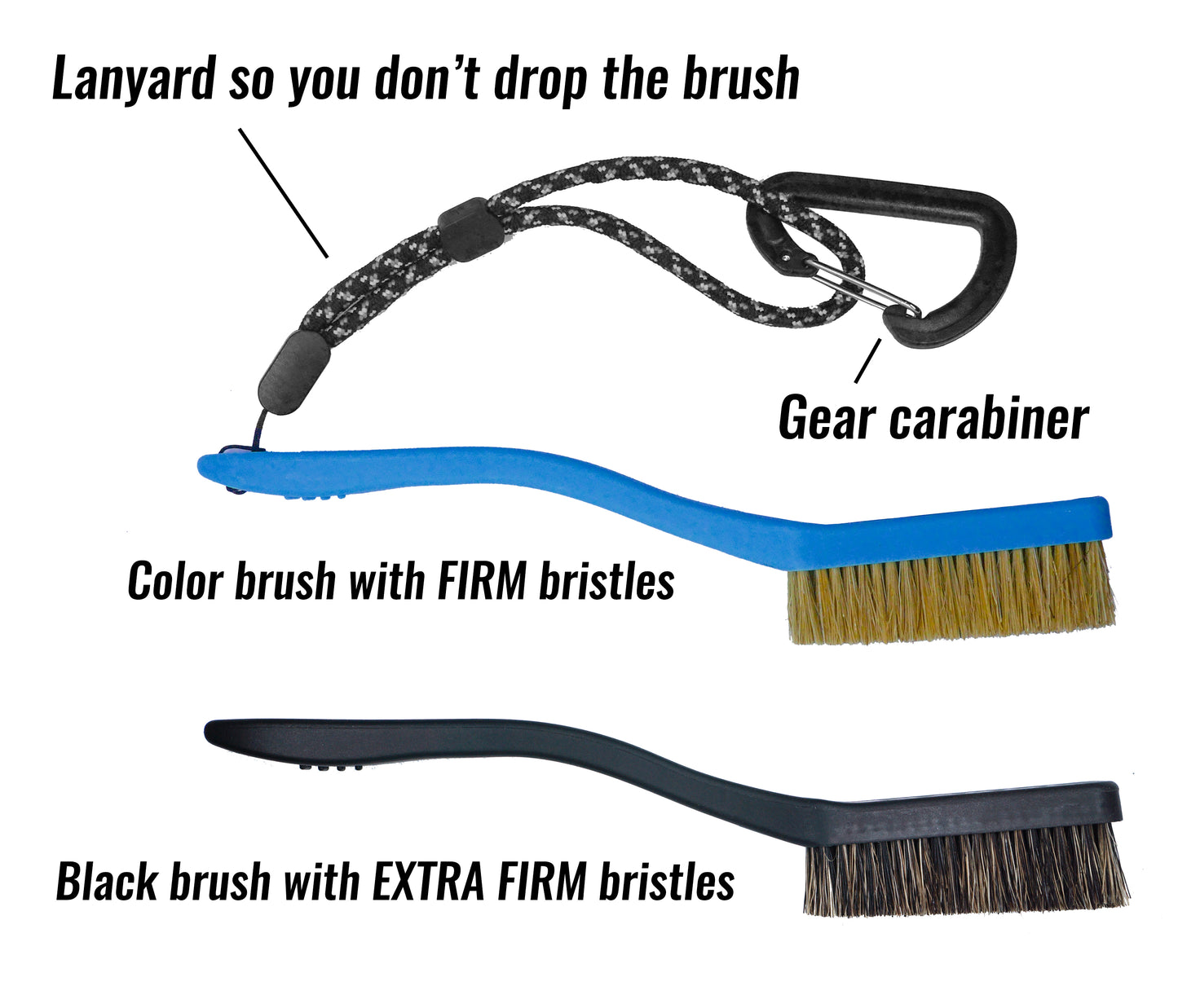 Mallorca Blue + Black Rock Climbing Brush Combo