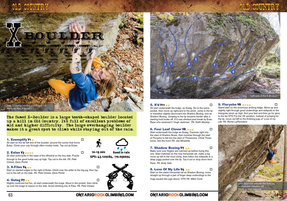 Niagara Glen Bouldering Guidebook - Directly Supports Topo Work