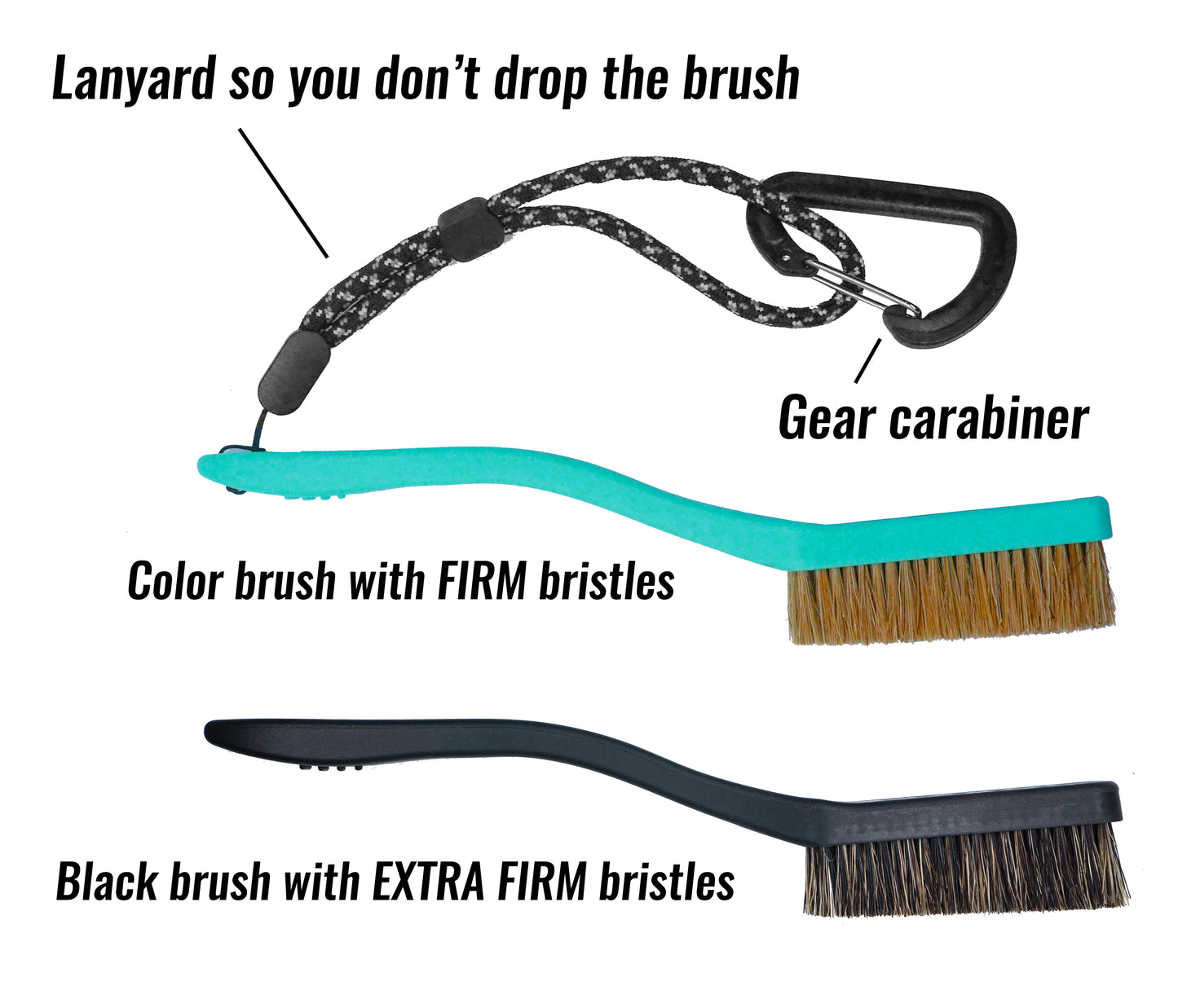Krabi Teal + Black Rock Climbing Brush Combo