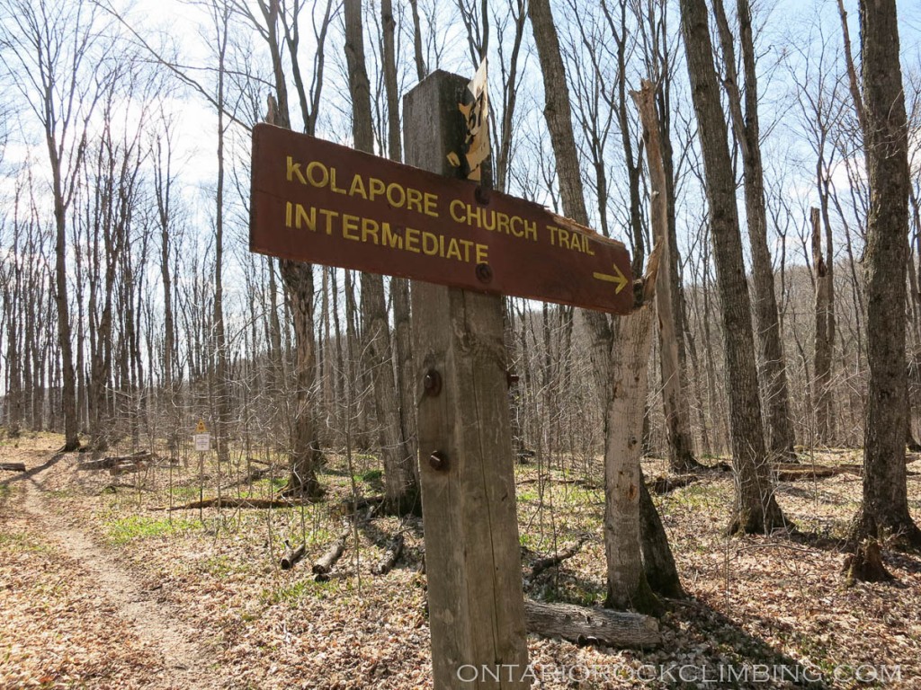 Kolapore Church sign in spring. Go left.